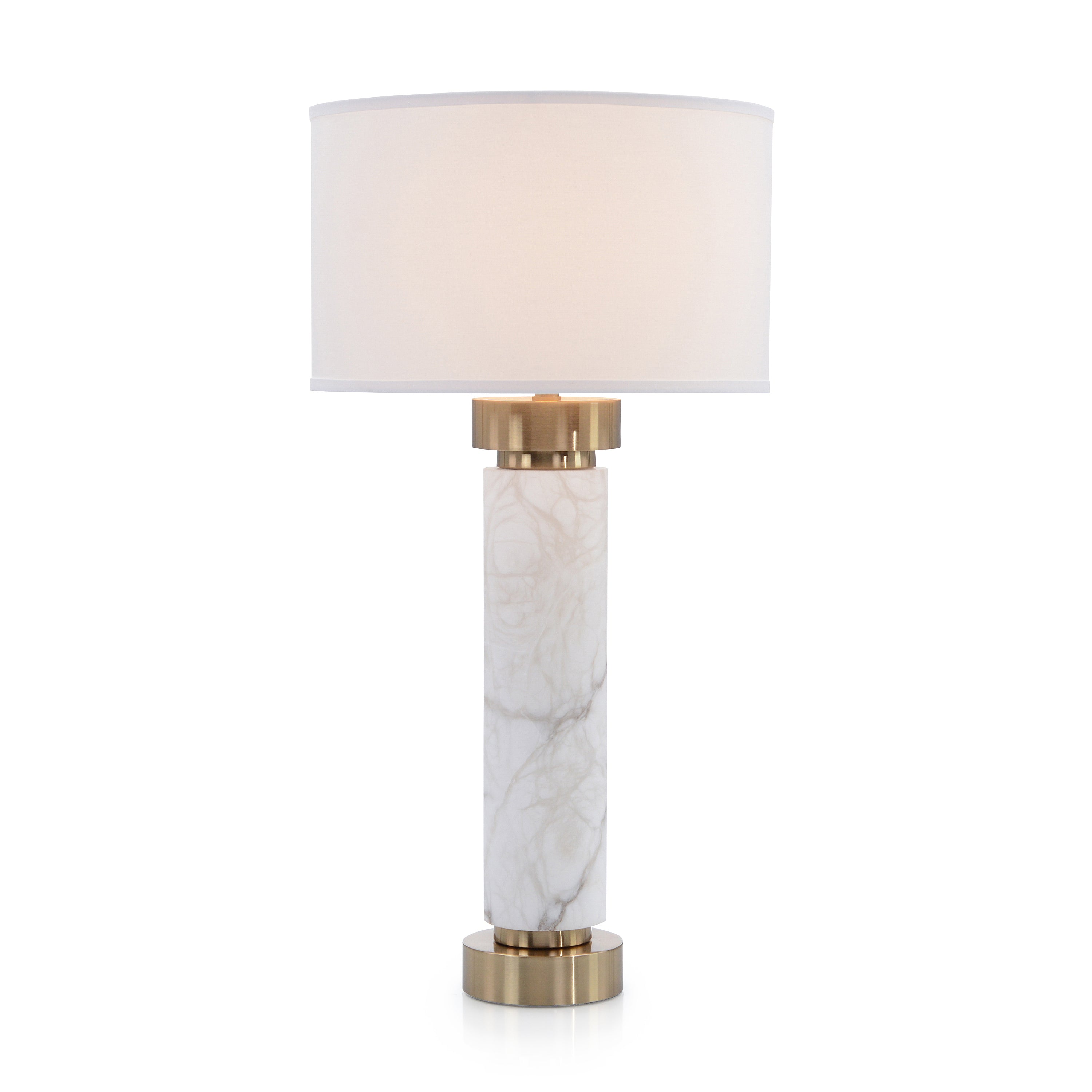 Alabaster und Kaffee Bronze Tisch lampe