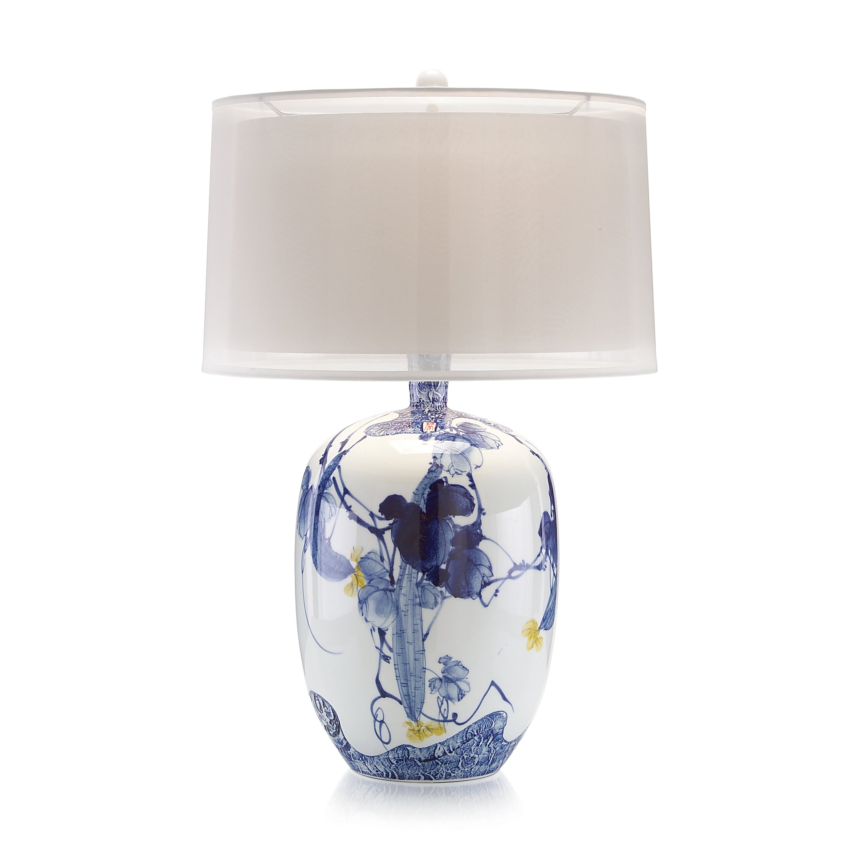 Blaue asiatische Gärten Tisch lampe