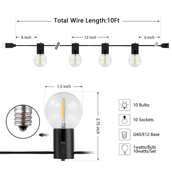 HURON LED OUTDOOR STRING LIGHTS