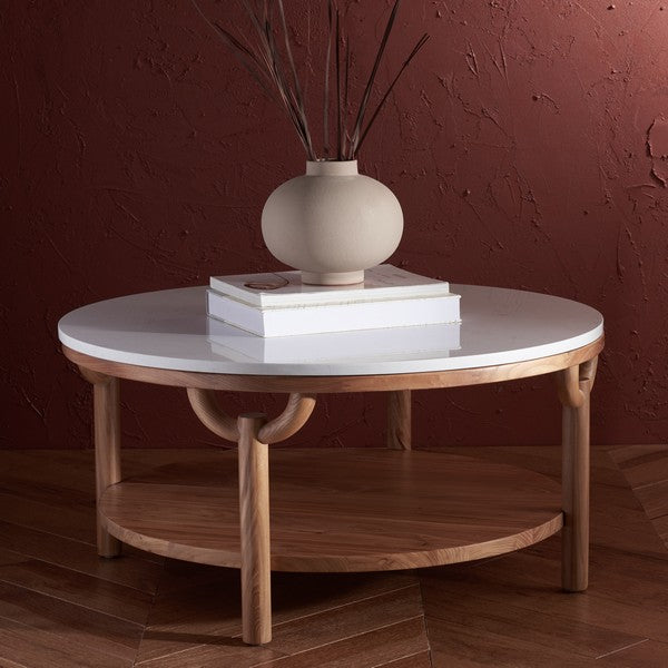 PUCK MARBLE TOP COFFEE TABLE