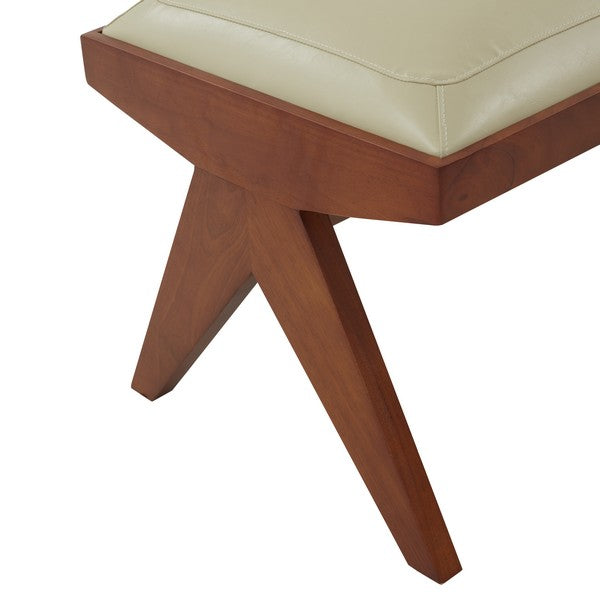 ROSSELLI VEGAN LEATHER AND WOOD BENCH