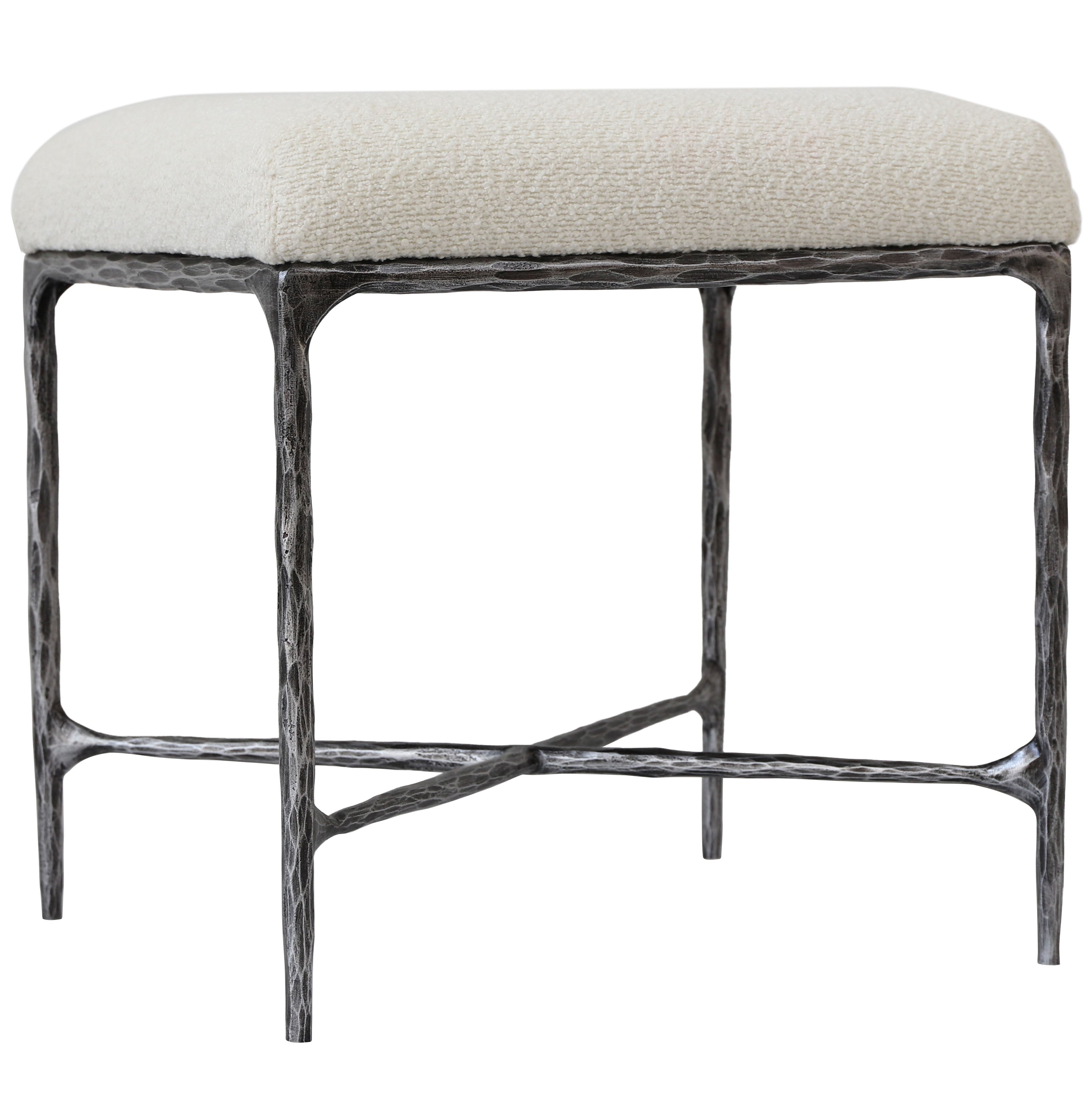 MANDY BOUCLE AND METAL OTTOMAN