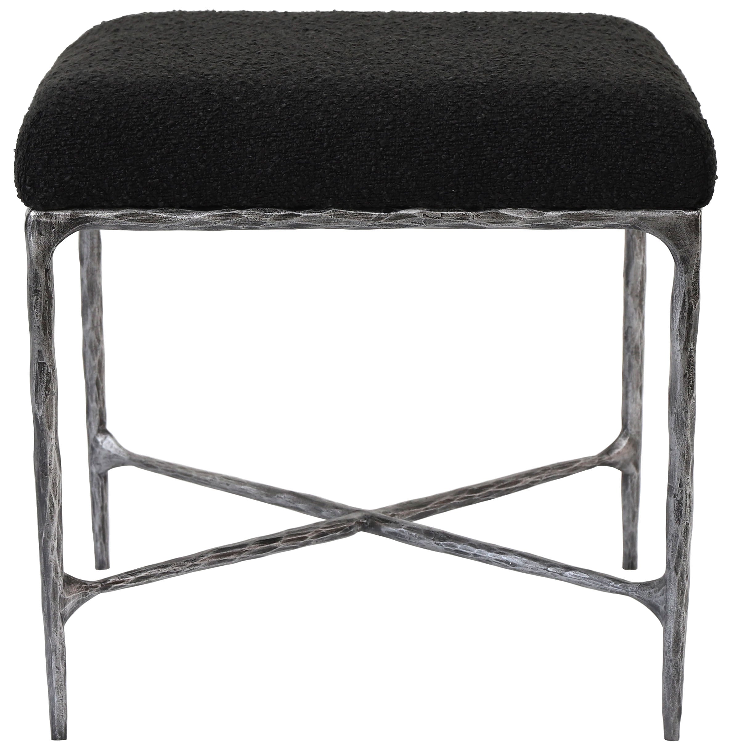 MANDY BOUCLE AND METAL OTTOMAN