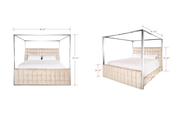 ALECXI VELVET CANOPY BED