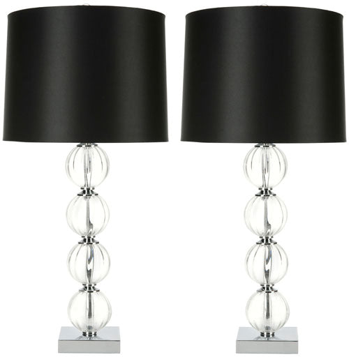 AMANDA 31 INCH H CRYSTAL GLASS GLOBE LAMP (SET OF 2)