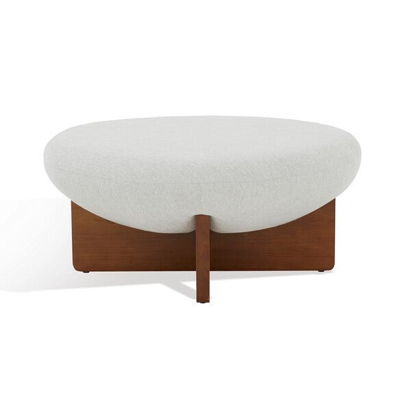 TAILOR ROUND LINEN OTTOMAN