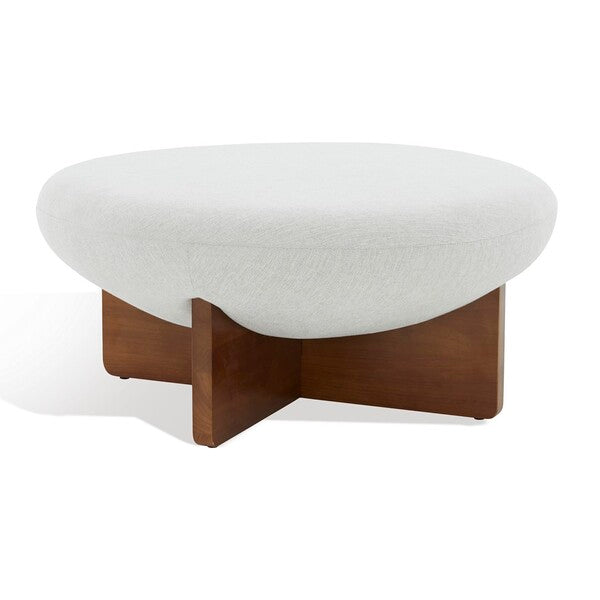 TAILOR ROUND LINEN OTTOMAN