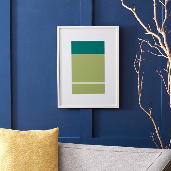 MORNINGS IN MARCH, 18 x 24 INCH, SPRING GREEN/BLUE GREEN, FRAMED WALL ART